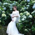 Beautiful Bride and Hydrangea Flowers - 04