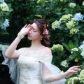 Beautiful Bride and Hydrangea Flowers - 05