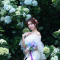 Beautiful Bride and Hydrangea Flowers - 07