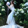 Beautiful Bride and Hydrangea Flowers - 08
