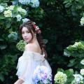 Beautiful Bride and Hydrangea Flowers - 16