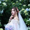 Beautiful Bride and Hydrangea Flowers - 31