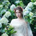 Beautiful Bride and Hydrangea Flowers - 46
