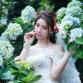 Beautiful Bride and Hydrangea Flowers - 48