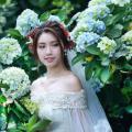 Beautiful Bride and Hydrangea Flowers - 49