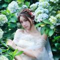 Beautiful Bride and Hydrangea Flowers - 47