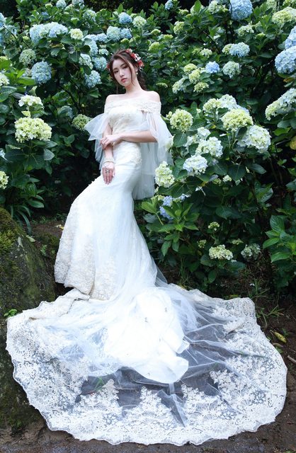 Beautiful Bride and Hydrangea Flowers – photo 4