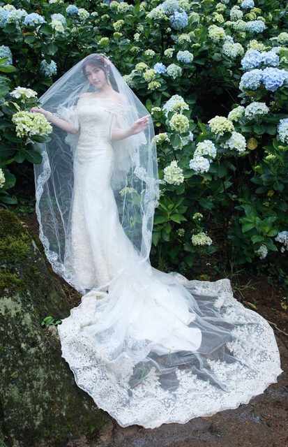 Beautiful Bride and Hydrangea Flowers – photo 27