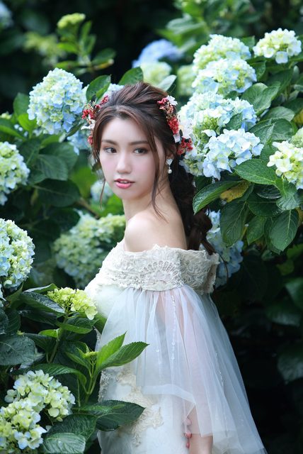Beautiful Bride and Hydrangea Flowers – photo 53