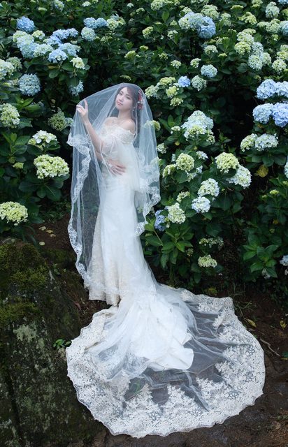 Beautiful Bride and Hydrangea Flowers – photo 25